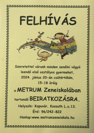 Beiratkozás a Metrum Zeneiskolában